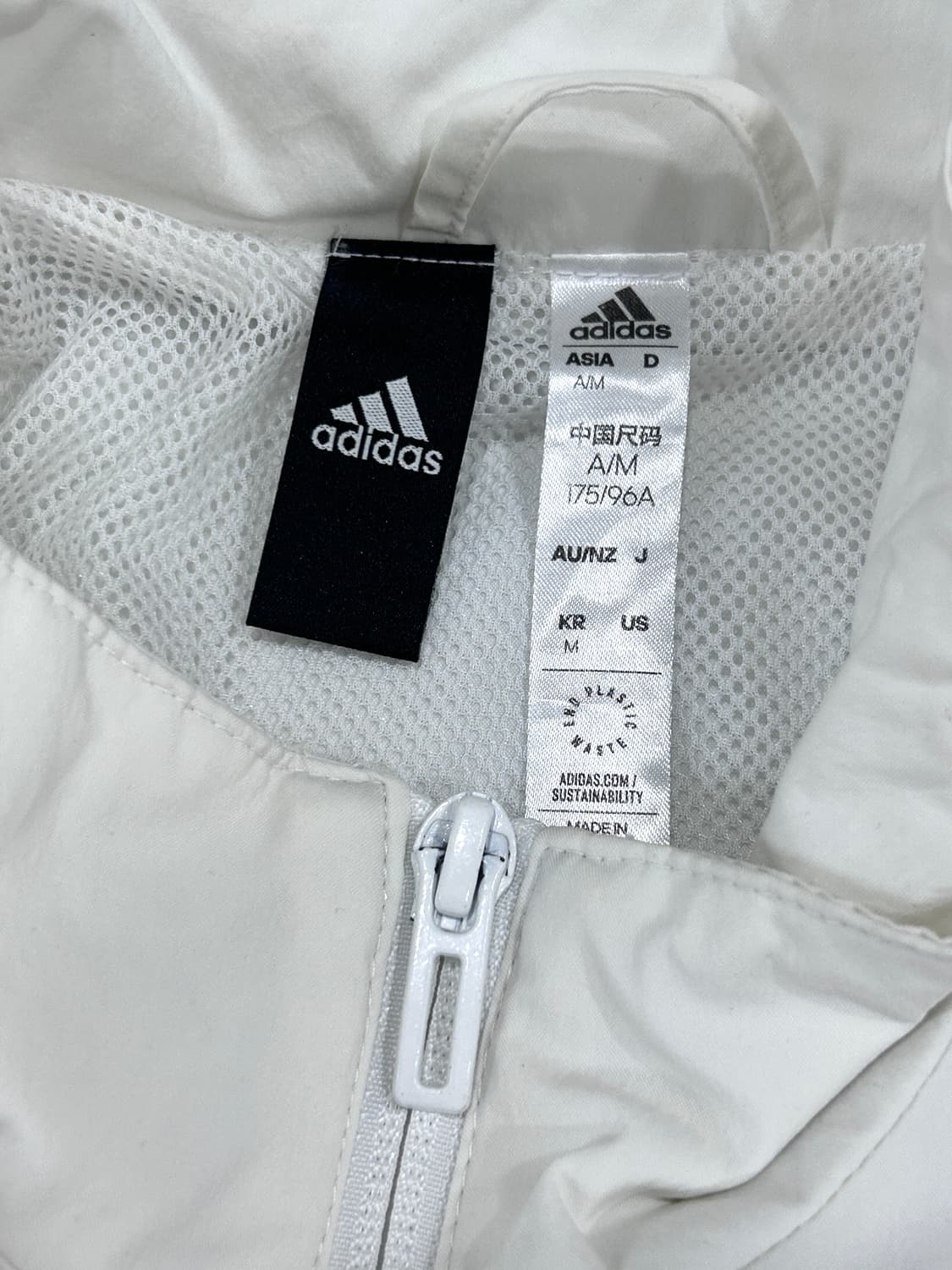 아디다스 빅 로고 바람막이 우븐 집업 자켓 오버핏 아이보리 상품이미지7