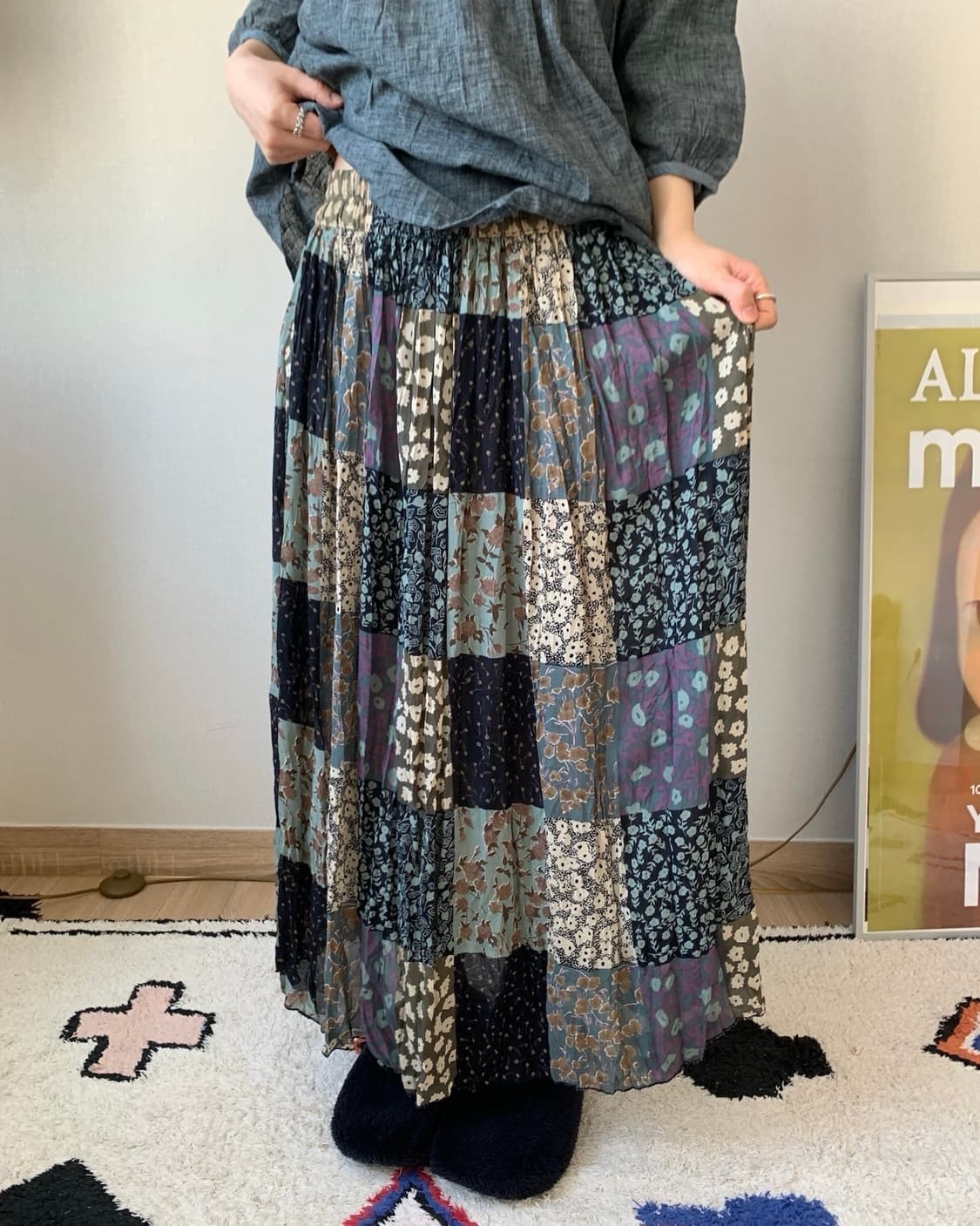 90s Antre patchwork skirt 상품이미지1