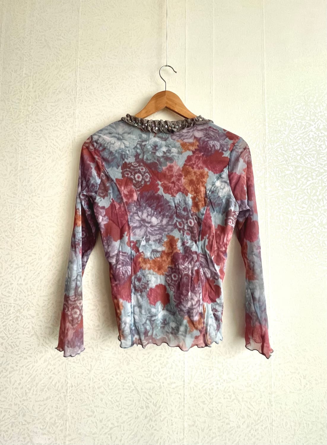 Flower mesh long sleeve top  상품이미지3