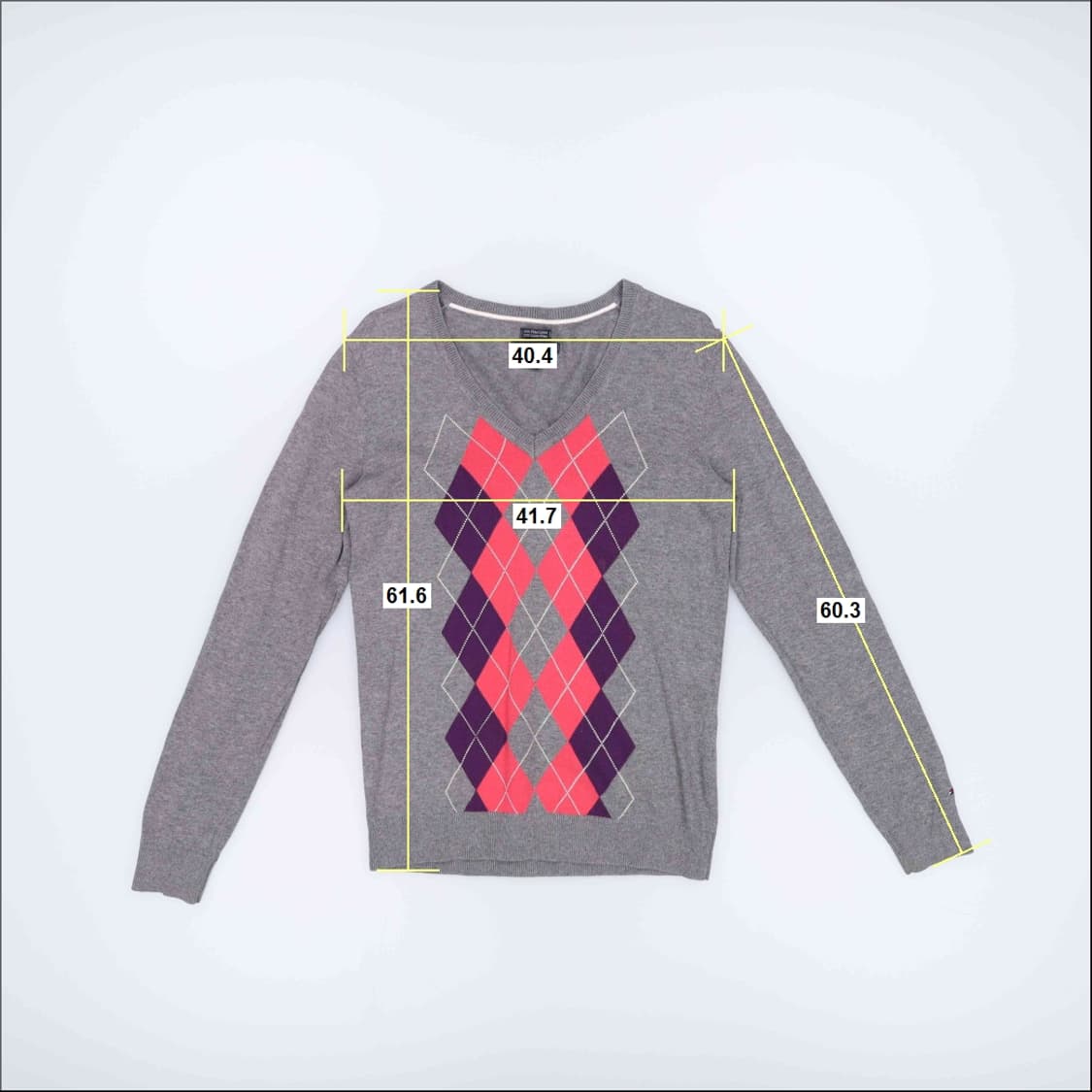 [M] 타미힐피거 여성 아가일패턴 니트 1103HR1 상품이미지8