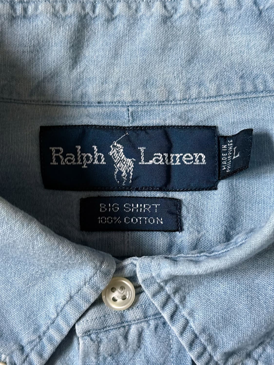 90s 폴로 랄프로렌 샴브레이 빅셔츠 (105-110) 상품이미지3