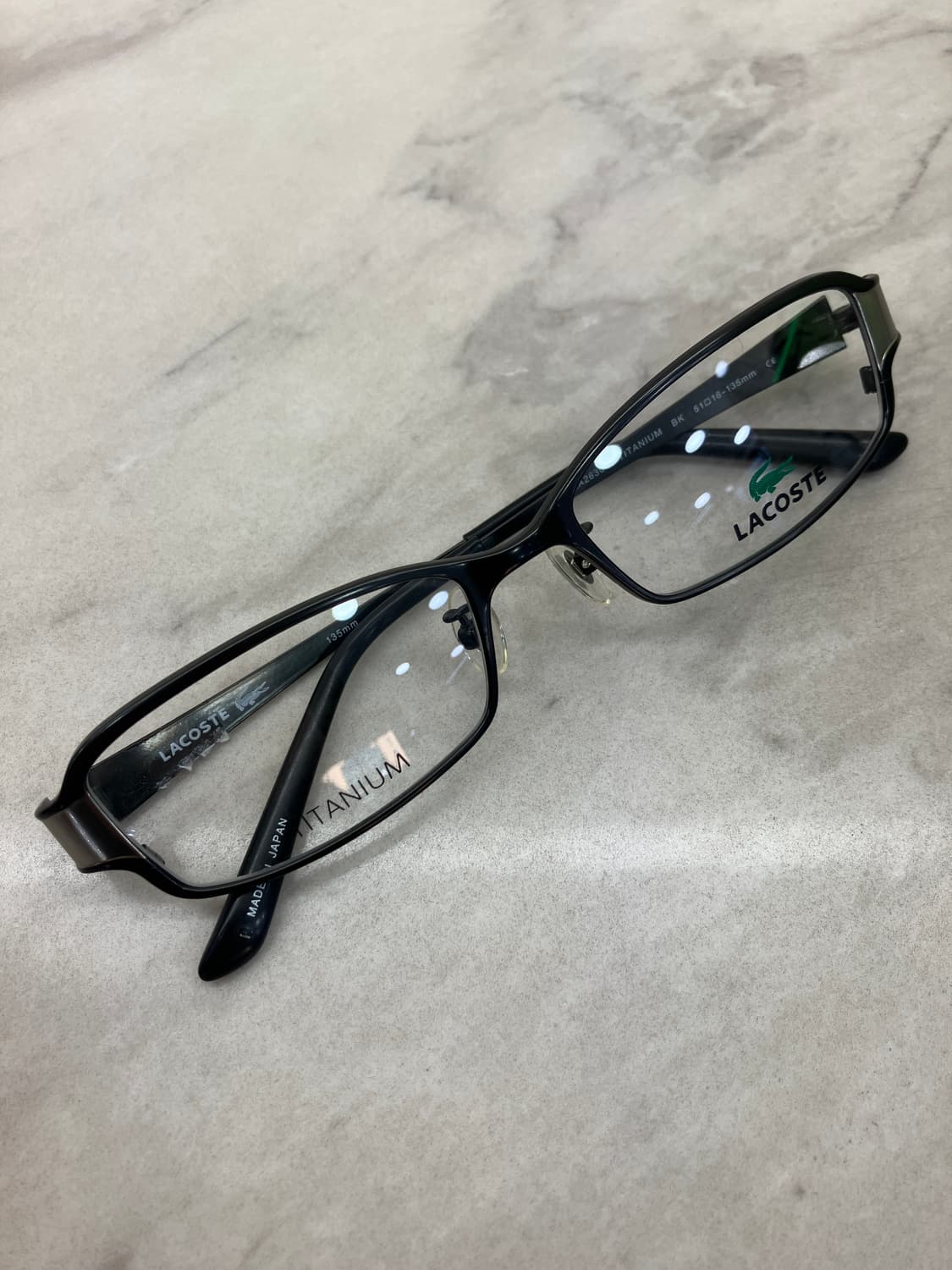 라코스테 LACOSTE 블랙실버 소프트 스퀘어 메탈테 안경 상품이미지1