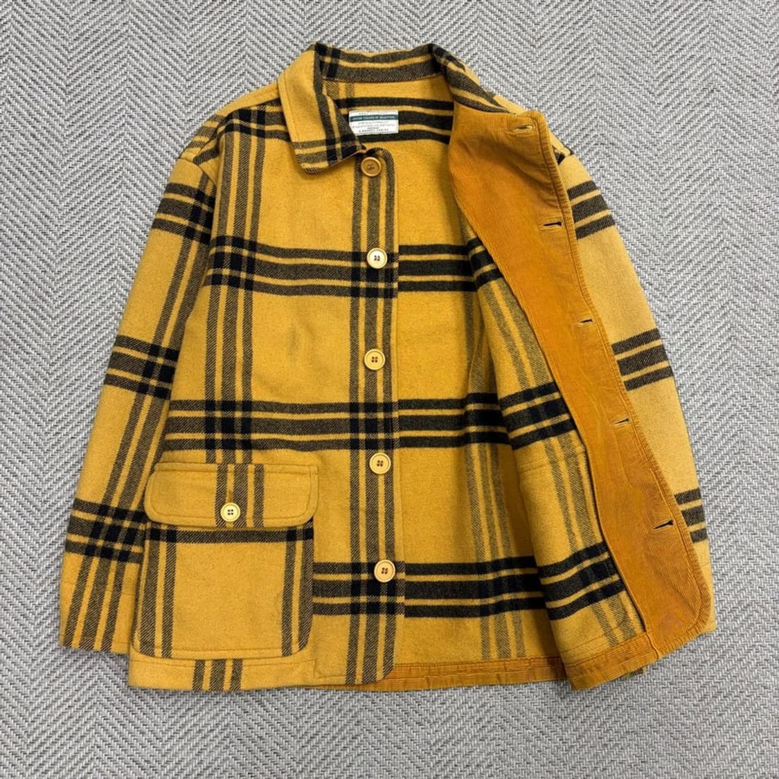 베네통 체크 모직 코트 v1641 상품이미지5