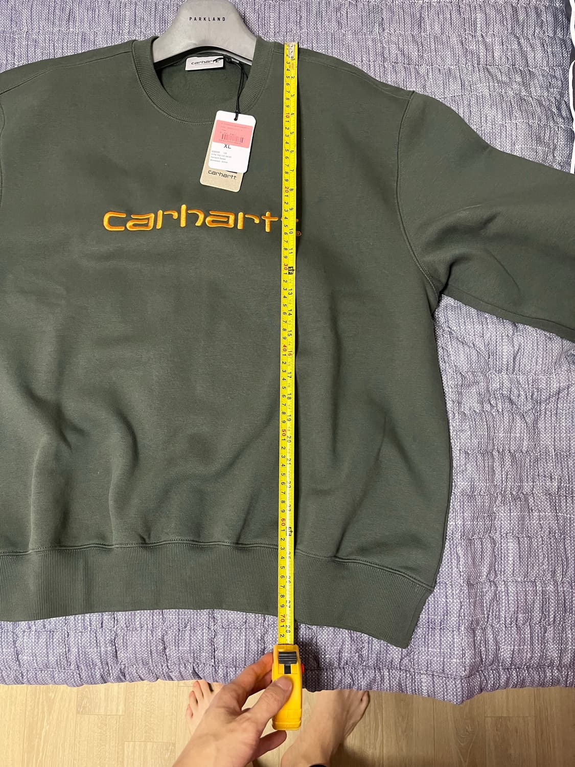 칼하트 wip 기모 맨투맨 카키 XL (새상품) 상품이미지8