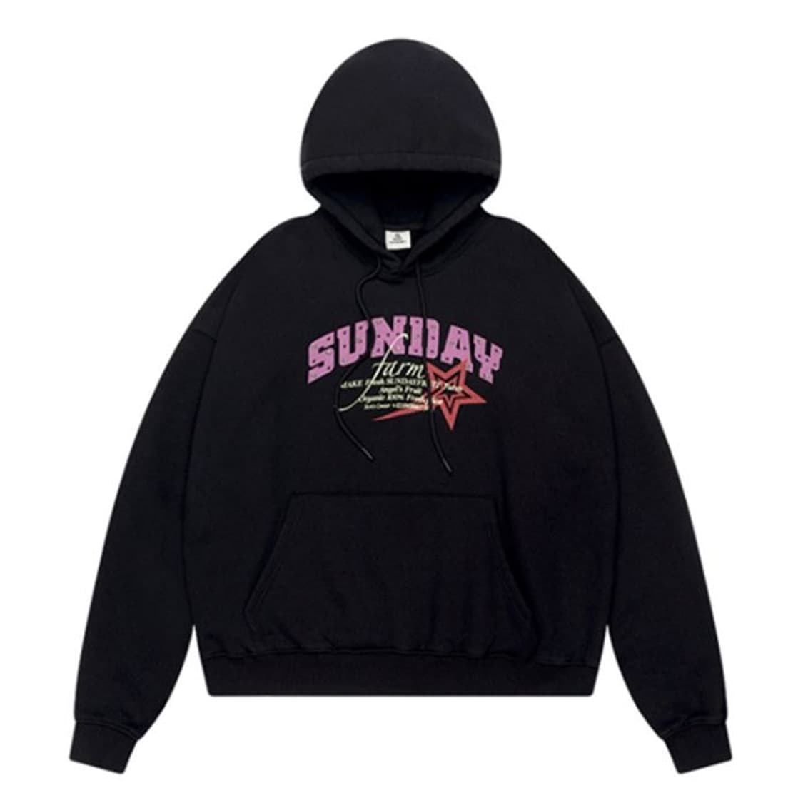 선데이후르츠마켓 스타 스터드 블랙 후드 L  상품이미지1