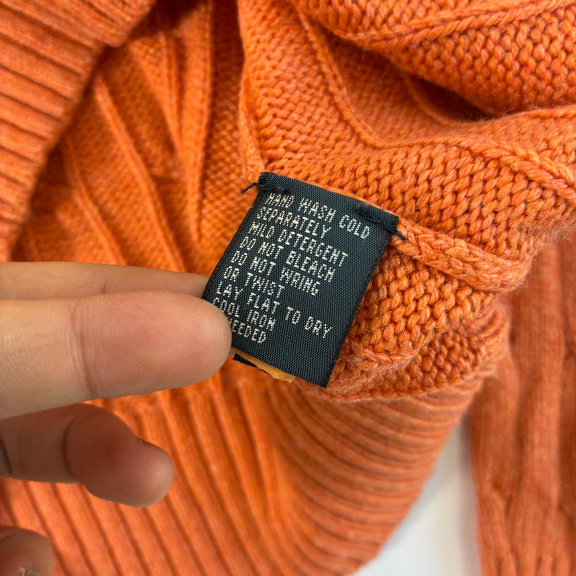 Polo  폴로 랄프로렌 자수 실크 오렌지 꽈배기 니트 상품이미지6