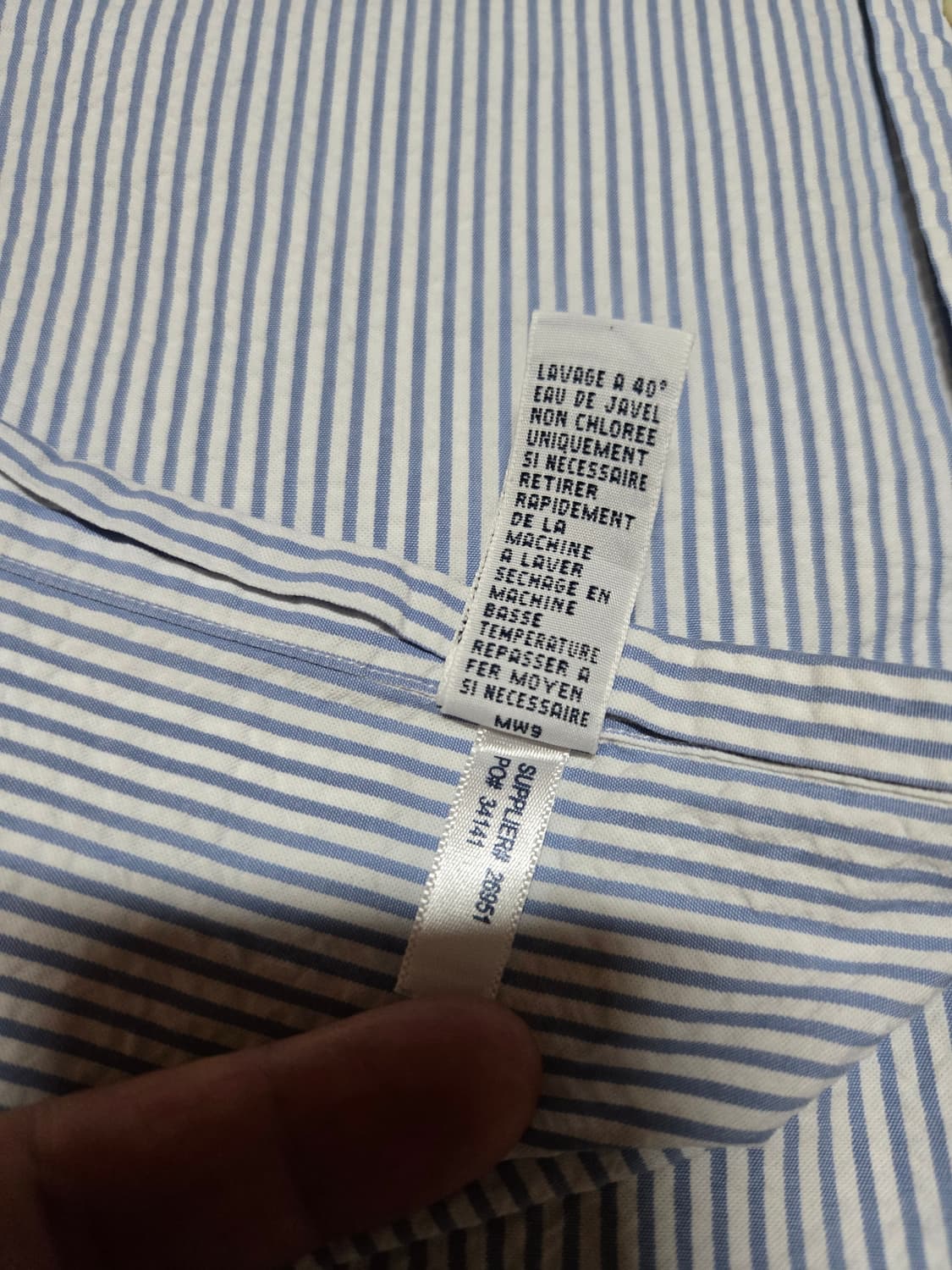 폴로 랄프로렌 남성 시어서커 블루 스트라이프 반팔셔츠(클레식핏 XL) 상품이미지8