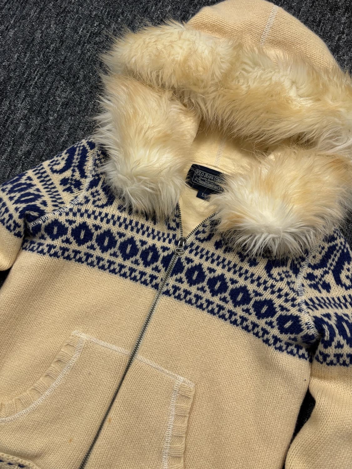 폴로 진스 노르딕 퍼 니트 후드집업 상품이미지4