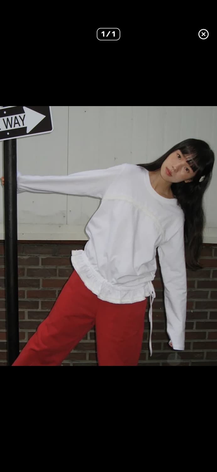 론론 레이어드 셔링티셔츠 새상품 상품이미지1