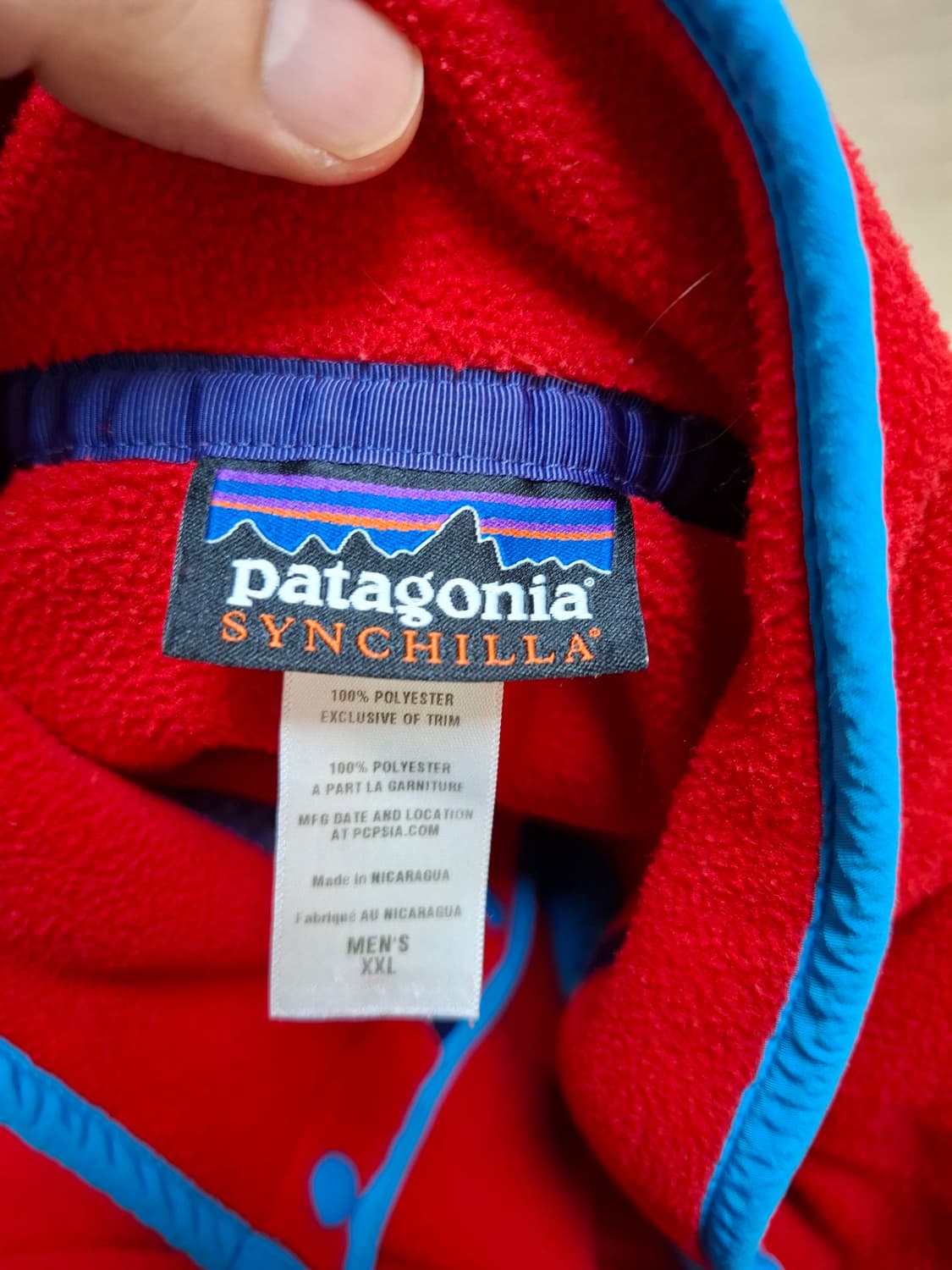 2XL 파타고니아 신칠라 레드 풀오버 플리스 스냅티 상품이미지4