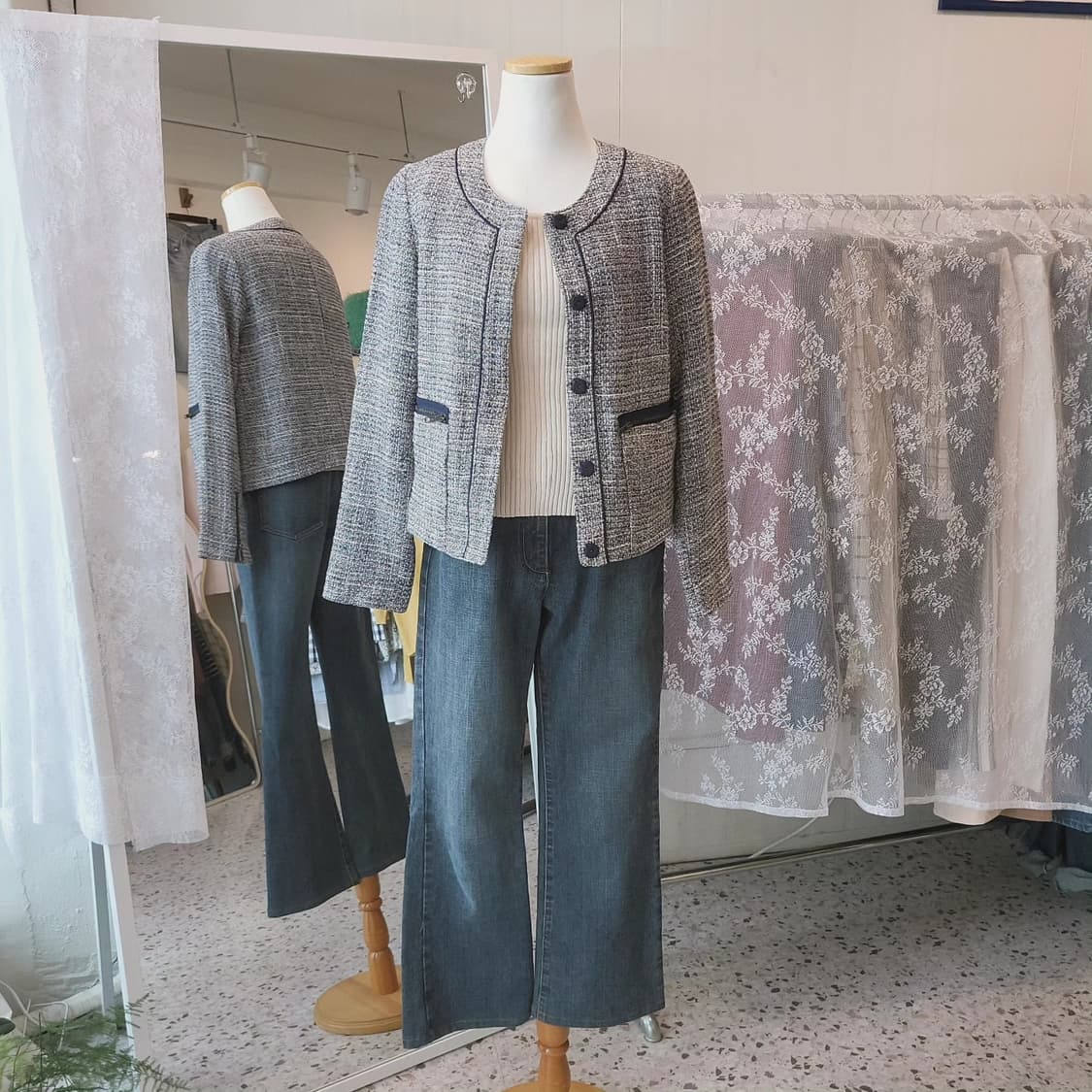 Dany&ame 블루 트위드자켓 상품이미지2