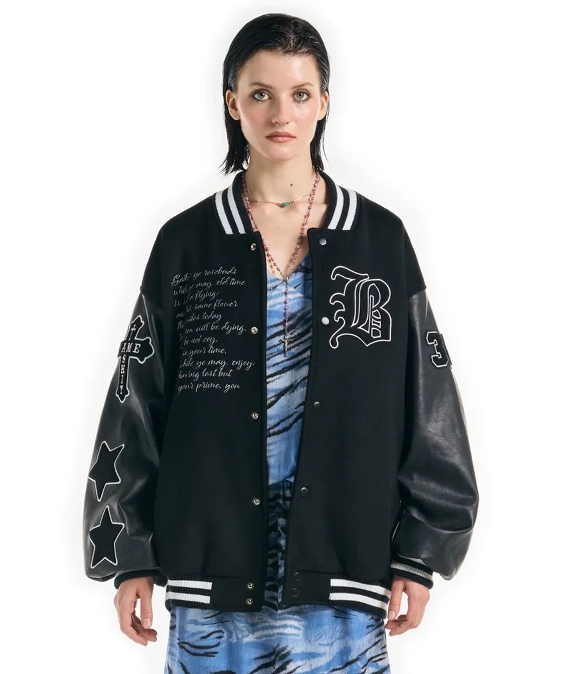 배디 90s Vintage 바시티 자켓 블랙 상품이미지1