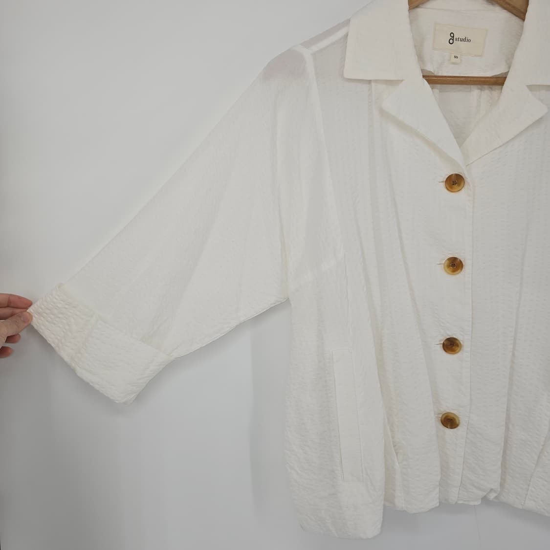 g studio 화이트 7부 소매 여름 자켓 블라우스 55 상품이미지6