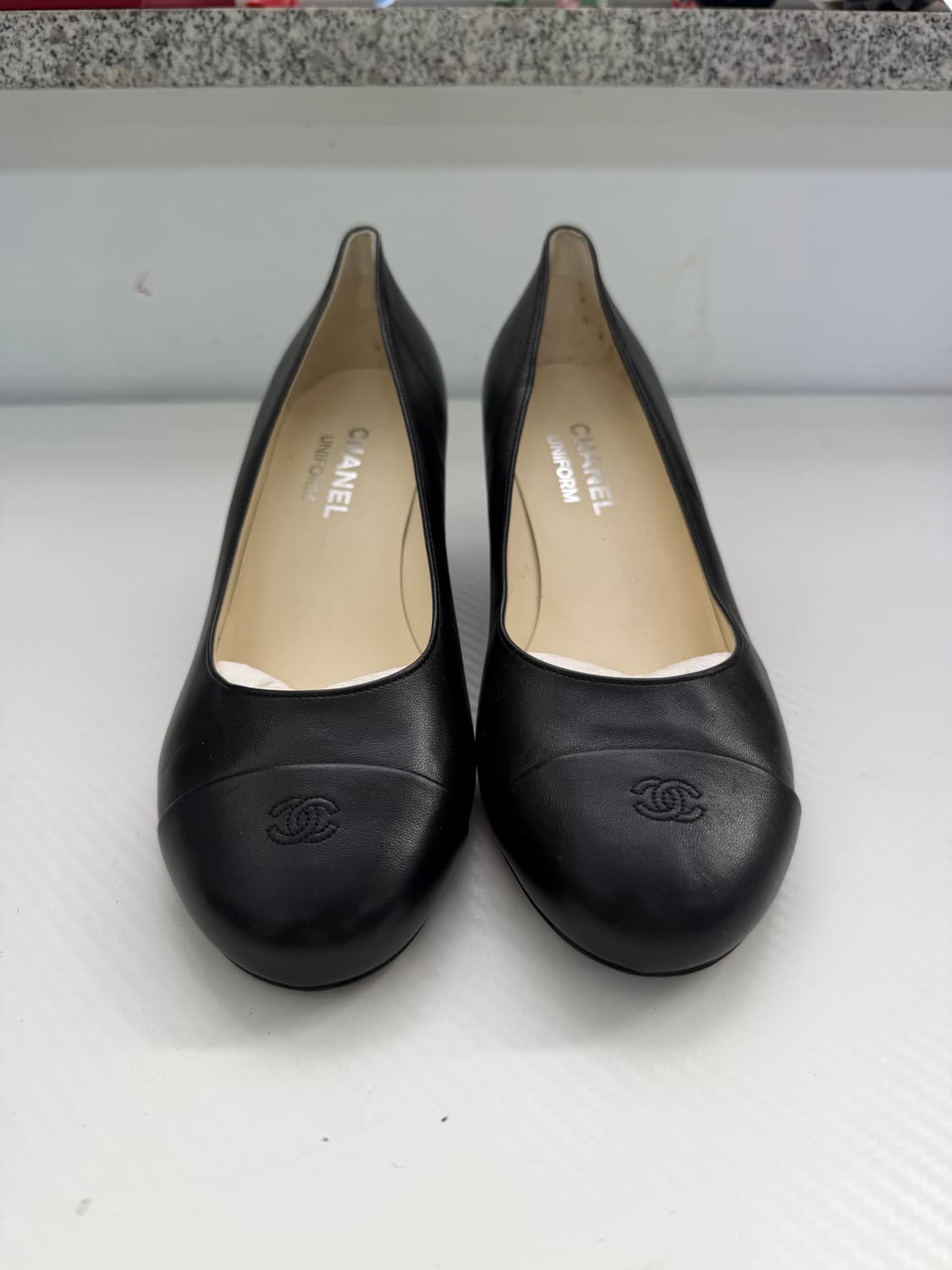 정품) 샤넬 블랙 발레리나 플랫 슈즈 구두 38.5 상품이미지1