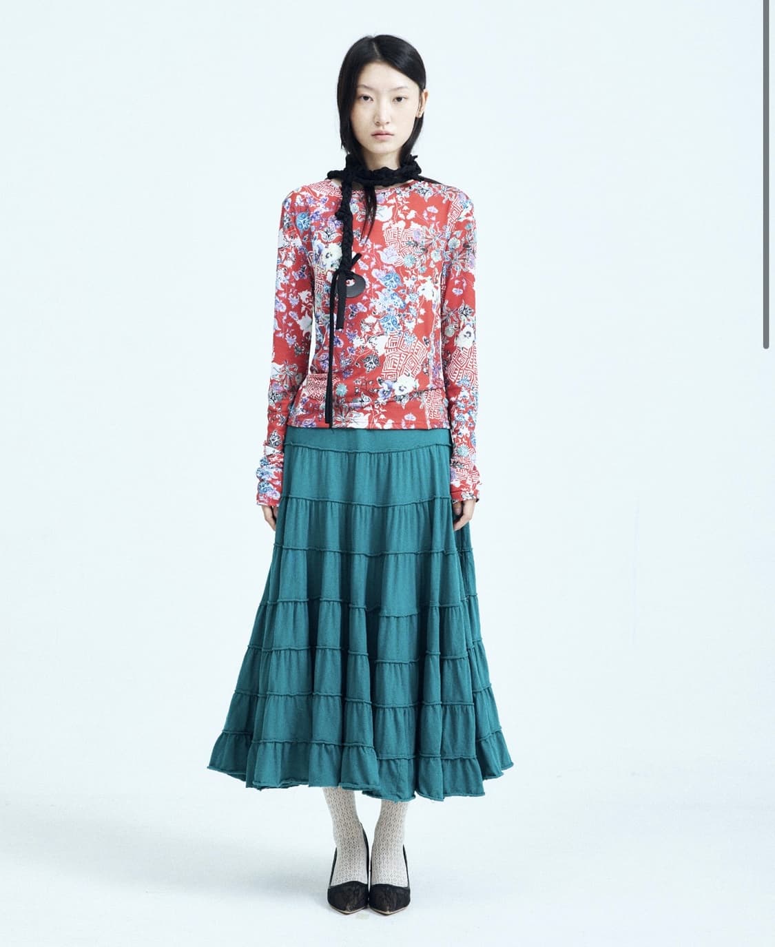 콜로신스 catepril skirt teal green 스커트 상품이미지1
