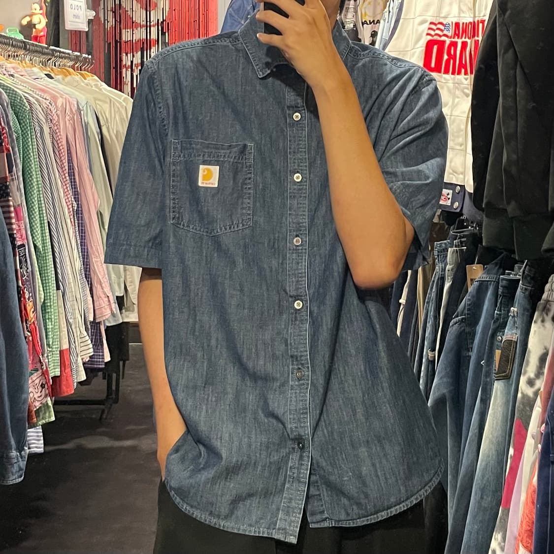 [IM] carhartt 칼하트 진청 데님 반팔셔츠 상품이미지4