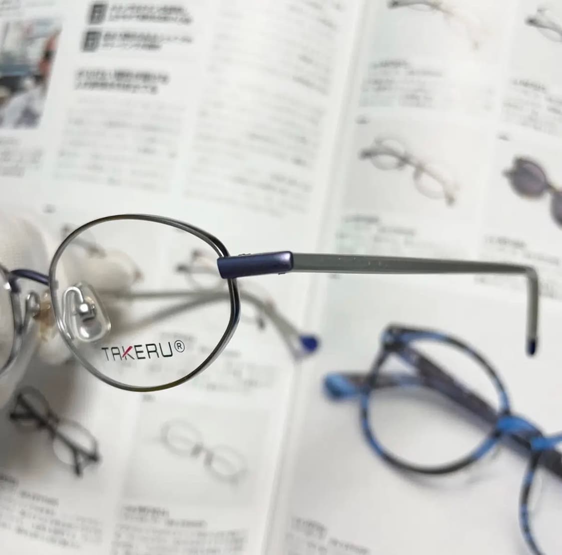 TAKERU 타케루 오벌형 콤비 티타늄 퍼플 일본 안경 상품이미지3