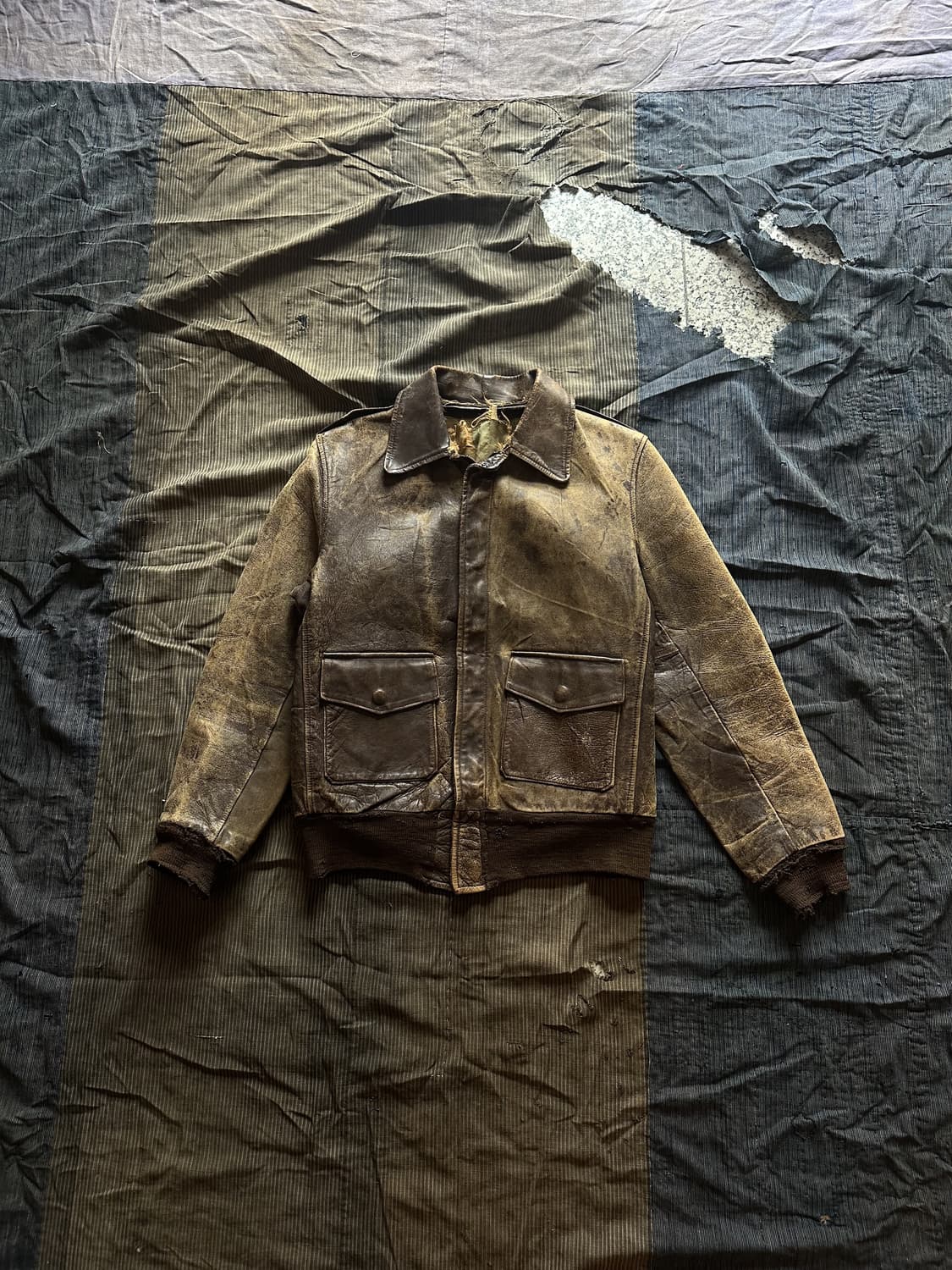 40s Vintage Horse Hide A2 Leahter jacket 상품이미지1