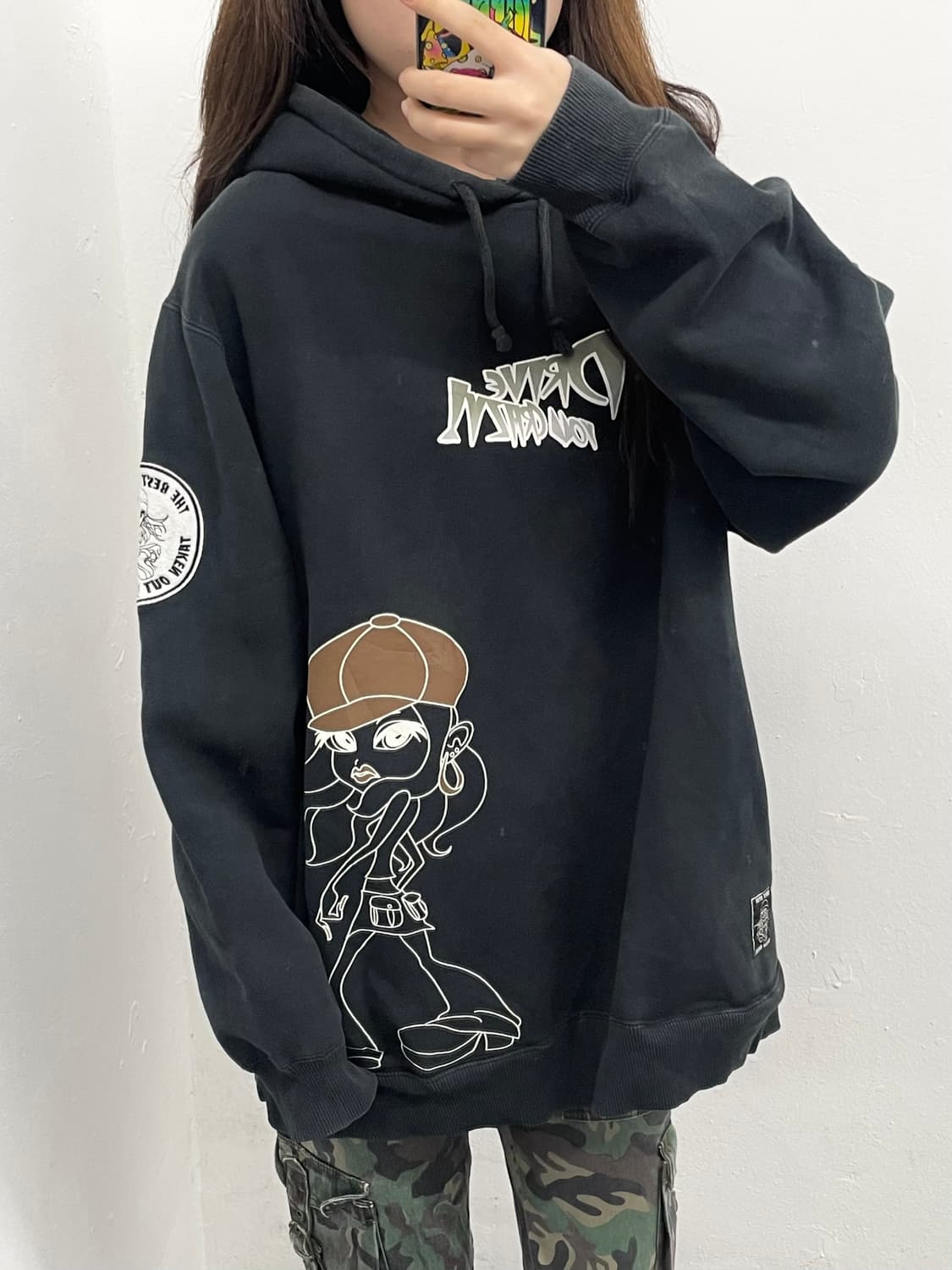 sugar angel 올드스쿨 프린팅 힙합 후드티 상품이미지5