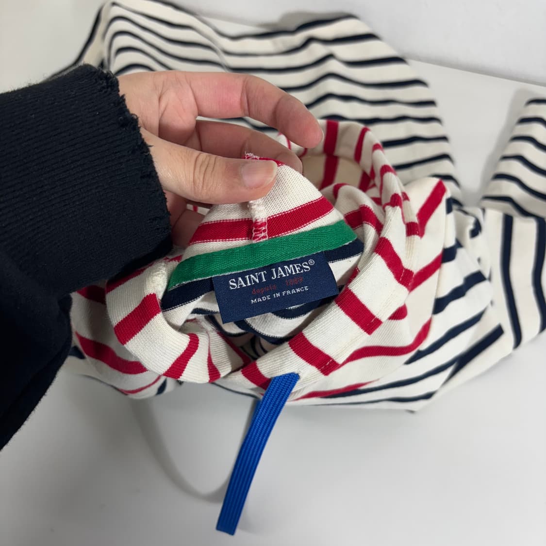 우먼M 세인트제임스 단가라 7부 후드티 상품이미지4