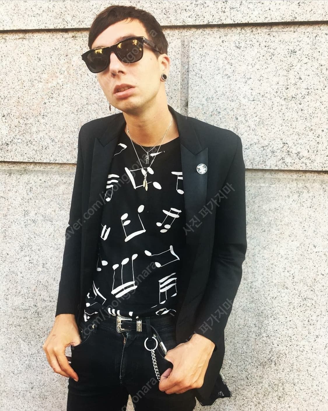 생로랑 음표 티셔츠 상품이미지1