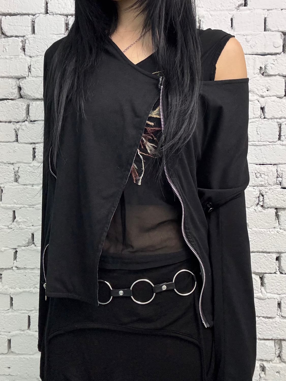 Obsidian Asym Layered Zip-up 상품이미지2