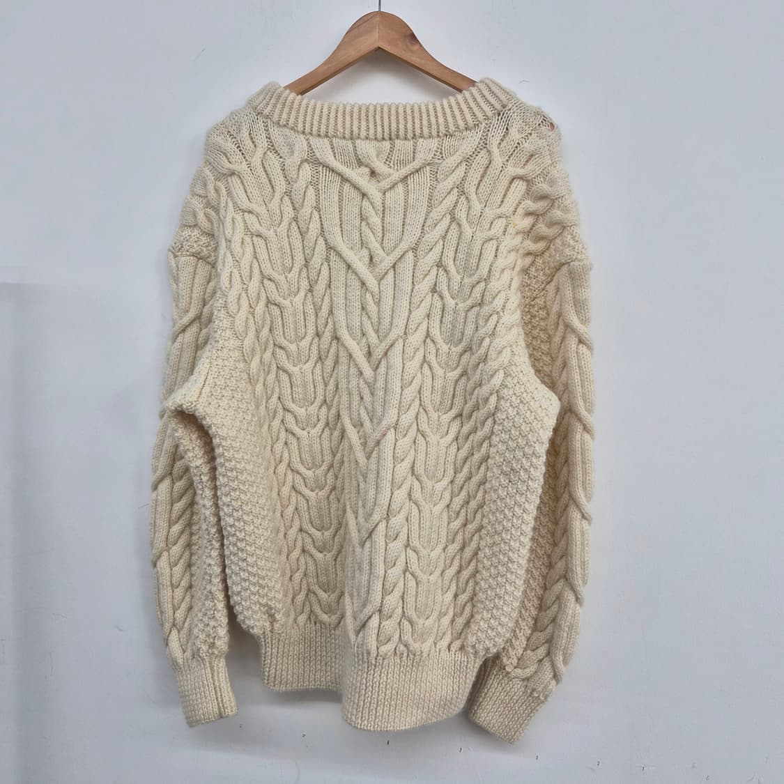 핸드메이드 아이보리 꽈배기 니트 스웨터 여성 L 상품이미지2