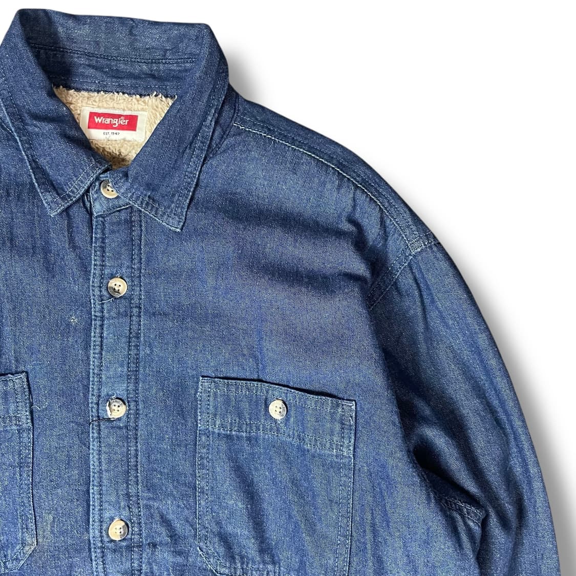 Wrangler 랭글러 플란넬 데님 양털 자켓 L 상품이미지3
