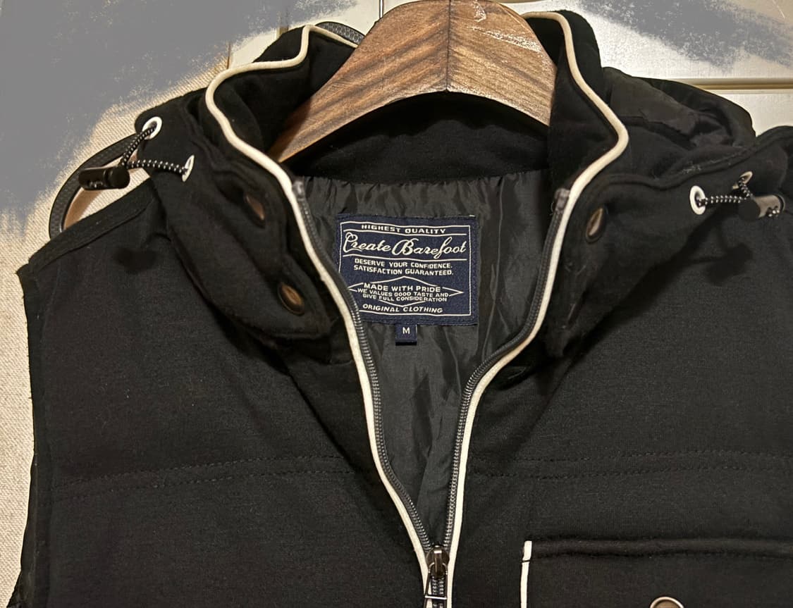 Create Barefoot 블랙 패딩 조끼 (JPN) 상품이미지2
