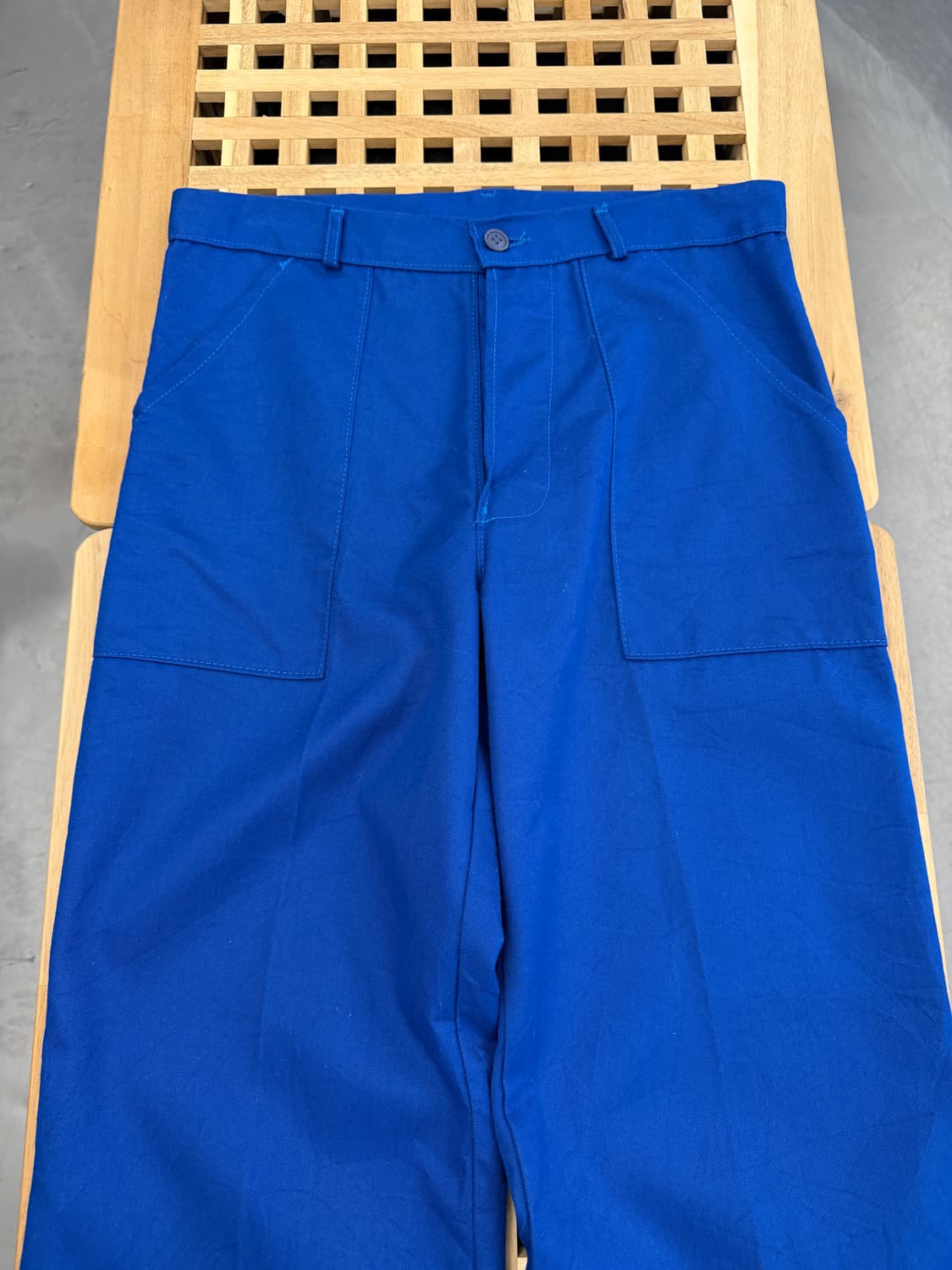 1980s WASHED BLUE DRESS 프렌치 슬랙스 워크팬츠 상품이미지3