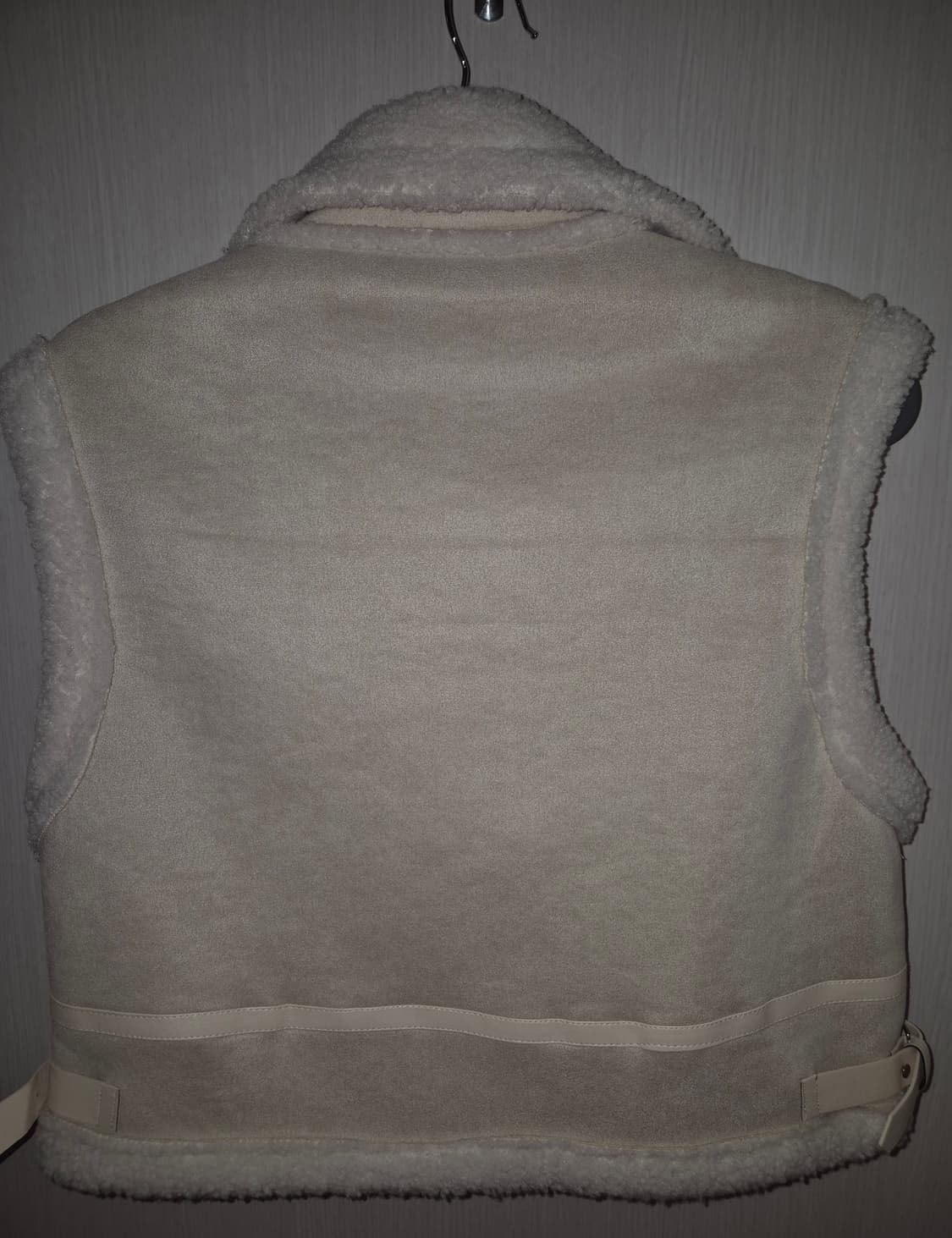 일본 빈티지 아이보리 핑크 무스탕 조끼 상품이미지5