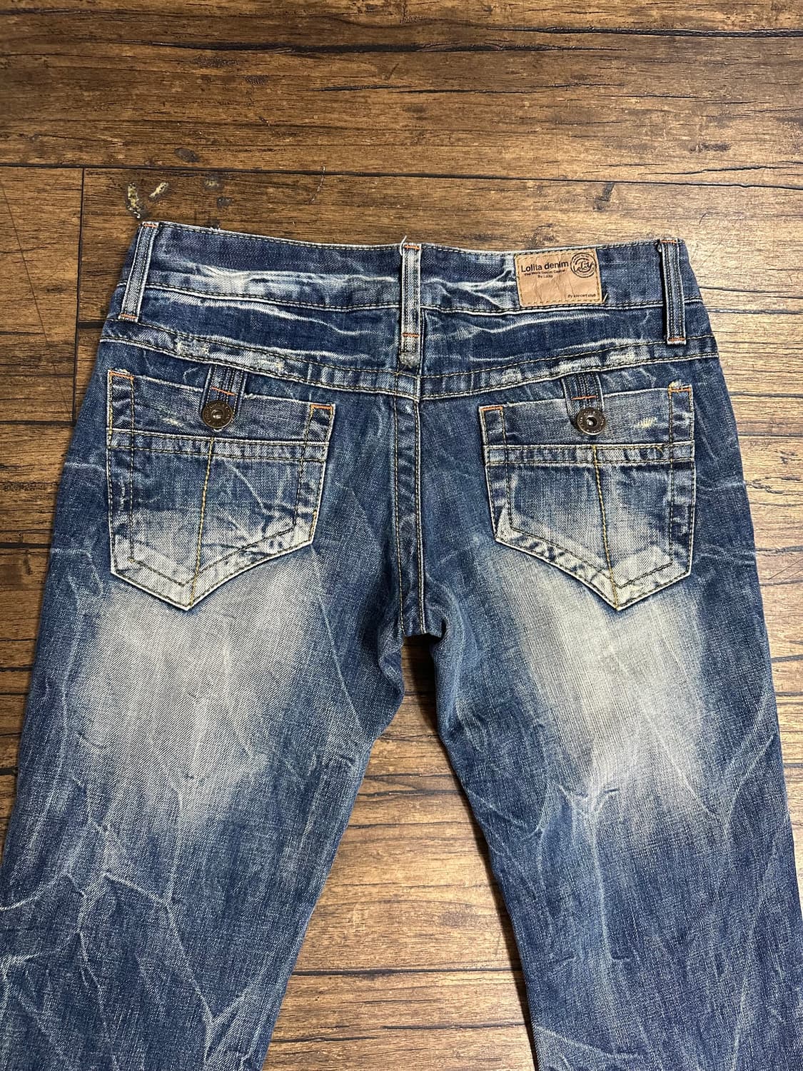 Y2K Lolita denim 워싱 7부 데님팬츠 28사이즈 상품이미지6