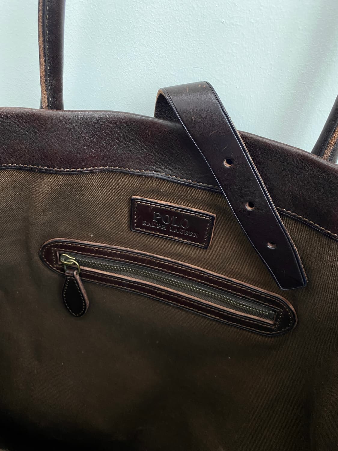 폴로 블랙와치 왁스 코튼/레더 투웨이 토트백 상품이미지10