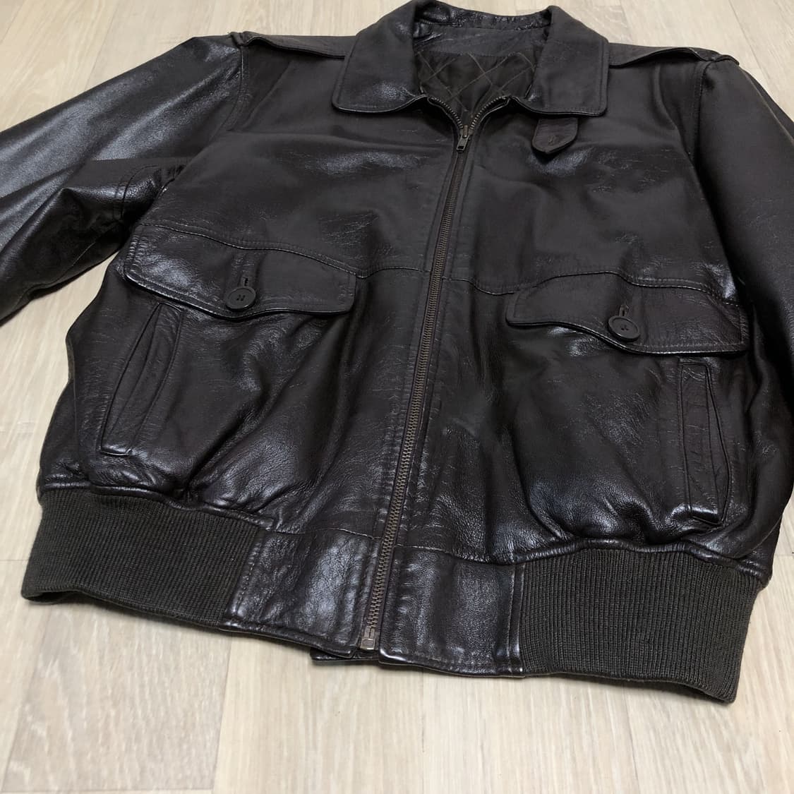 (100) 빈티지 vintage 소가죽 G-1 항공 자켓 브라운 가죽자켓 상품이미지4