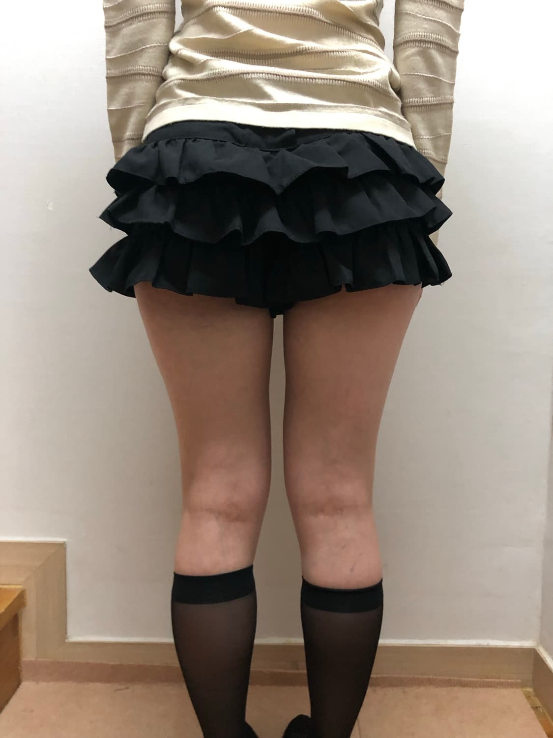 빈티지 블랙 미니 프릴 스커트 상품이미지3