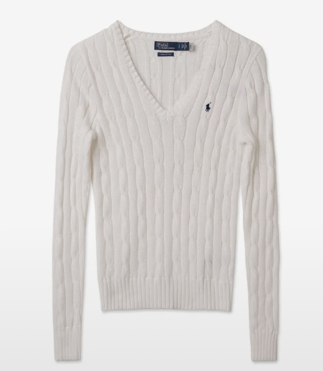 폴로 랄프로렌 케이블 니트 코튼 V넥 스웨터 브이넥 꽈배기 브이넥 판매 상품이미지1