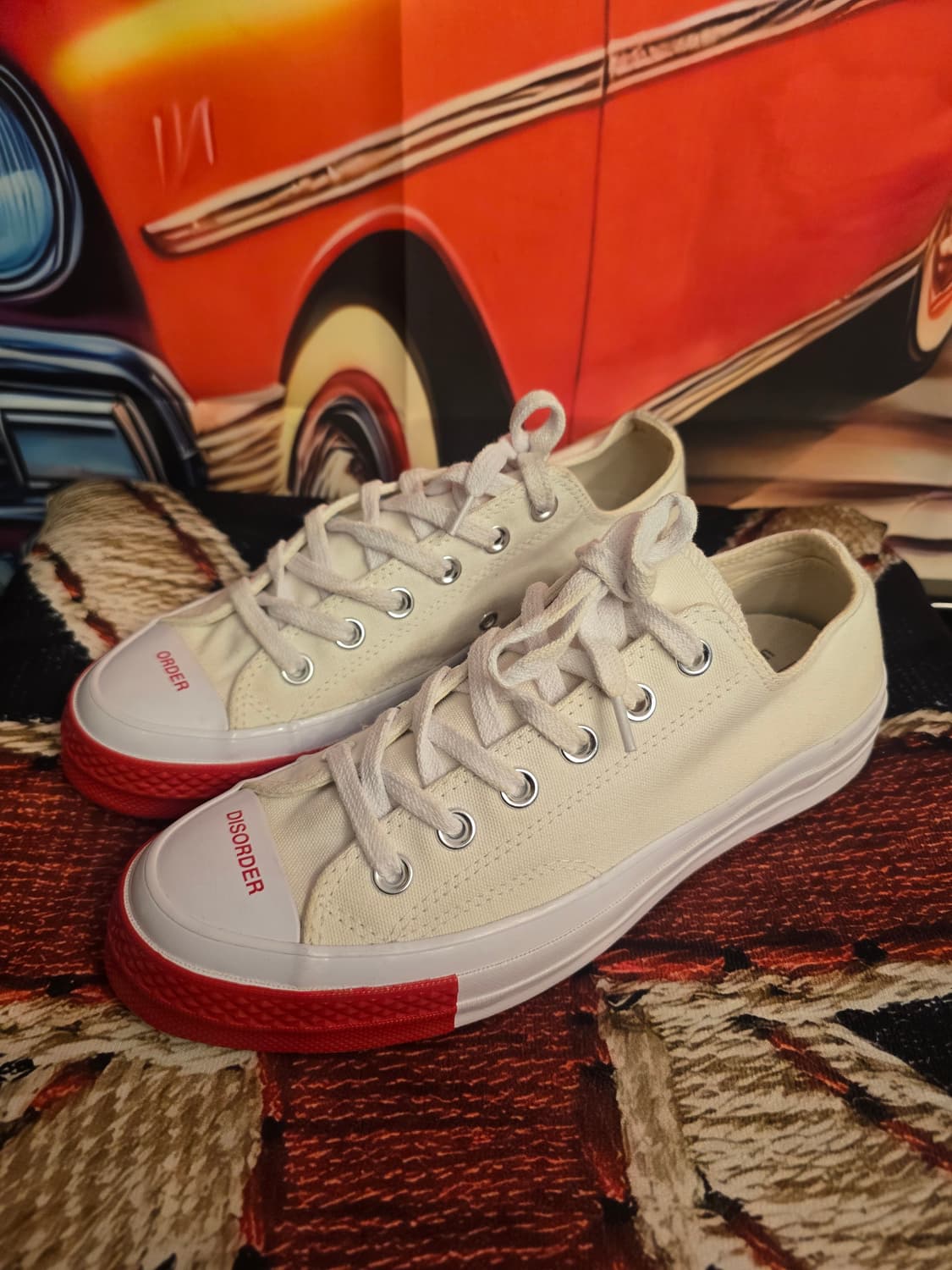 언더커버와 컨버스 콜라보레이션  척 70 옥스 로우 화이트 레드 상품이미지1