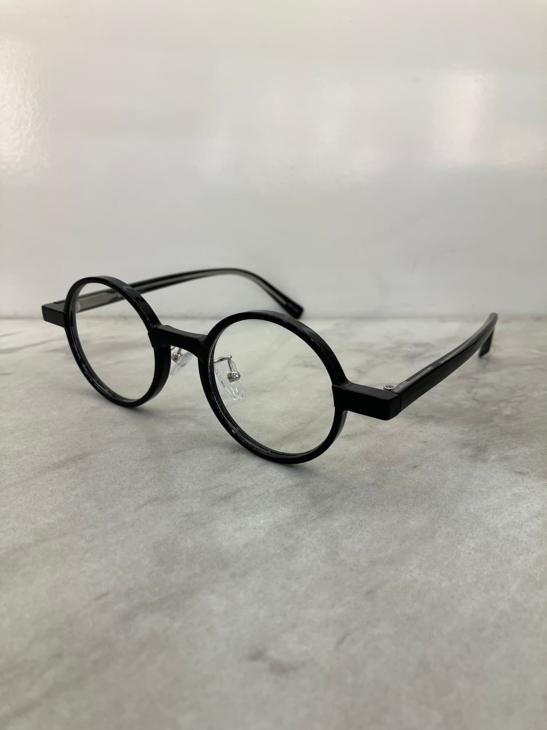 B57 HL 유광 블랙 라운드 뿔테 안경 7671 상품이미지7