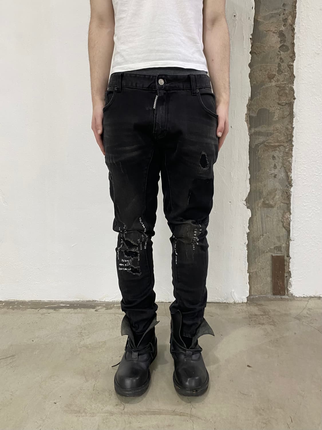 디스퀘어드2 디스트로이드 레터링 팬츠 상품이미지2