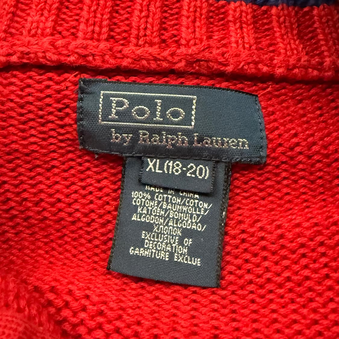 [정품/XL] 폴로 랄프로렌 레드 하프넥 니트 b17 상품이미지5
