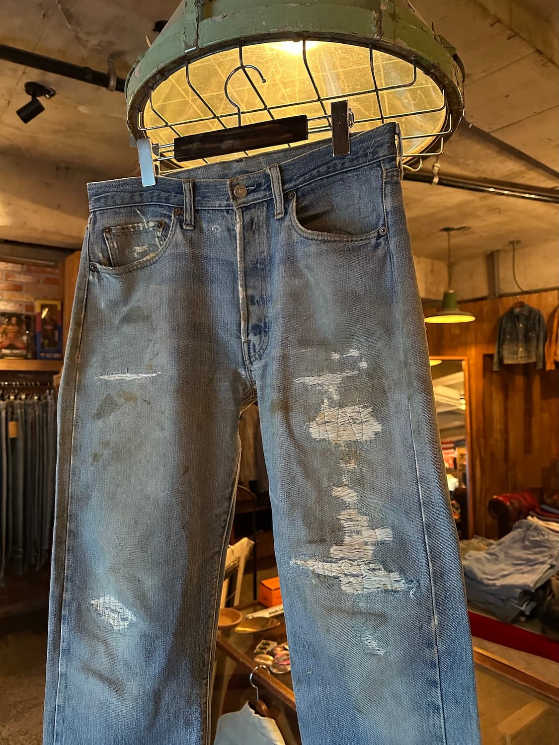 70s USA 빈티지 리바이스 501 66전기 셀비지 데님 팬츠 상품이미지2