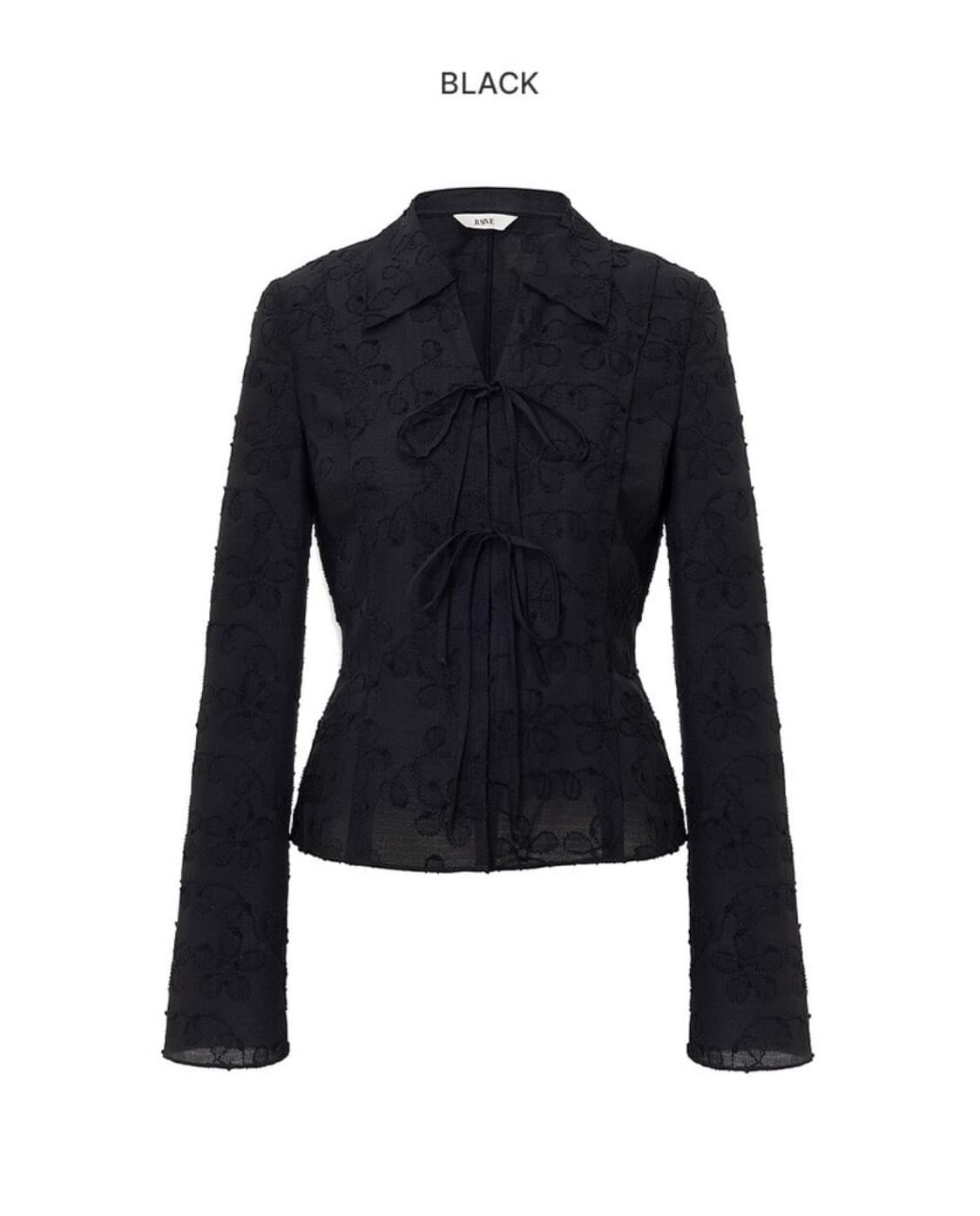 Raive Flower Ribbon Blouse Bk (2) 상품이미지3
