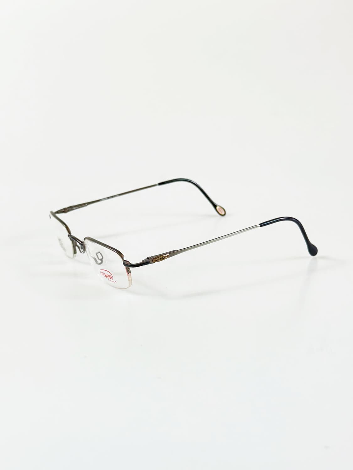 90s OXBOW 스퀘어 메탈 반무테 빈티지 안경 상품이미지3