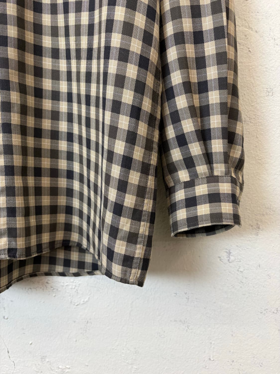 입생로랑 90s 빈티지 로고 체크셔츠 상품이미지5