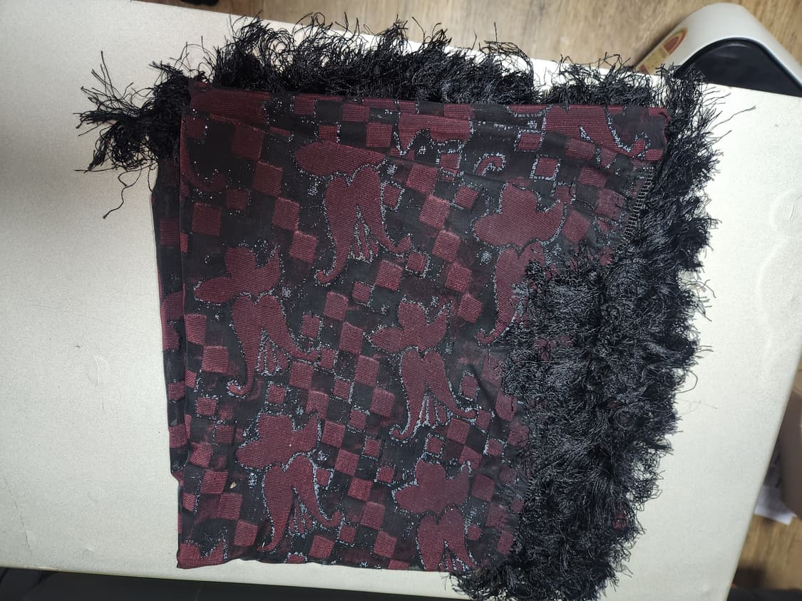 빈티지 복고풍 정사각 솔 머플러 상품이미지3