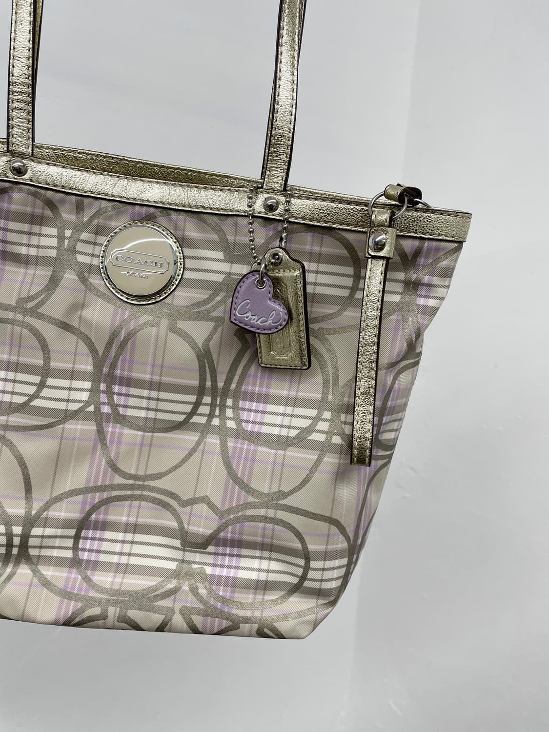 코치 라벤더 히메갸루 로고 패턴 숄더백 상품이미지5