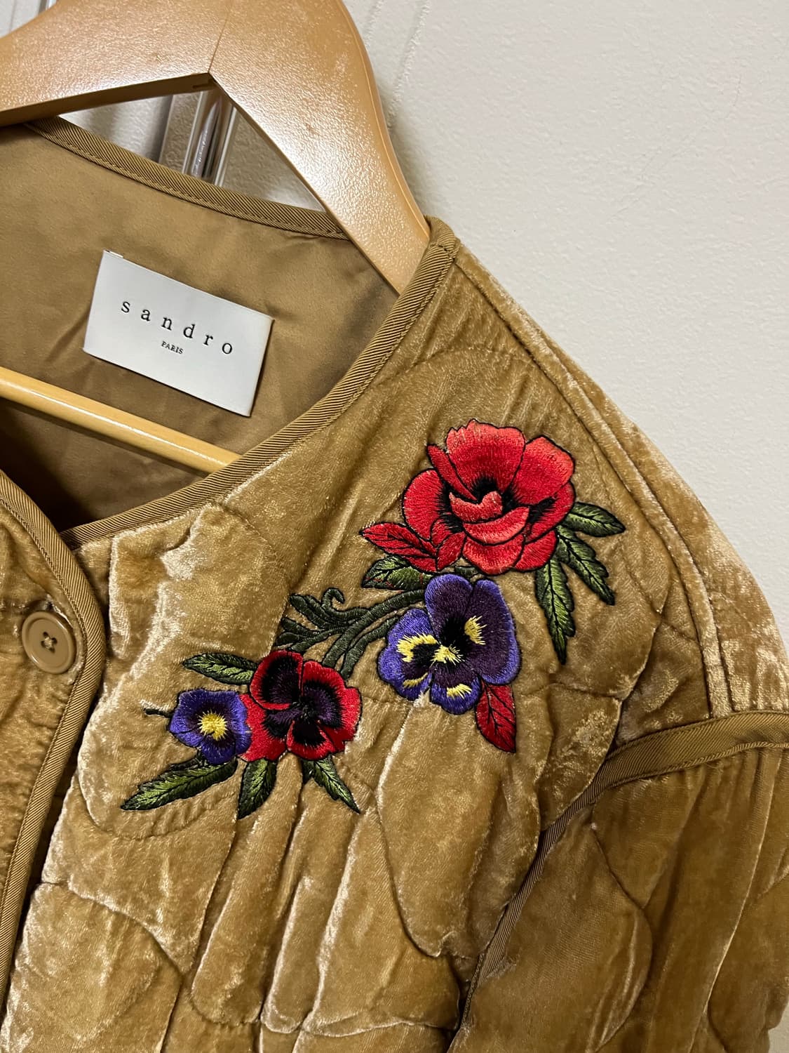 산드로 벨벳 퀼팅 패딩 상품이미지5