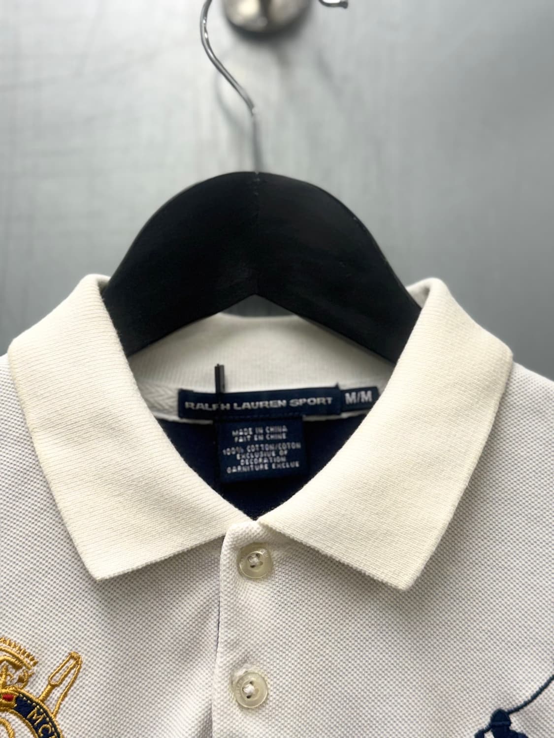Polo sports 빅포니 크레스트 패치 화이트 컬러 반소매 카라티 상품이미지7