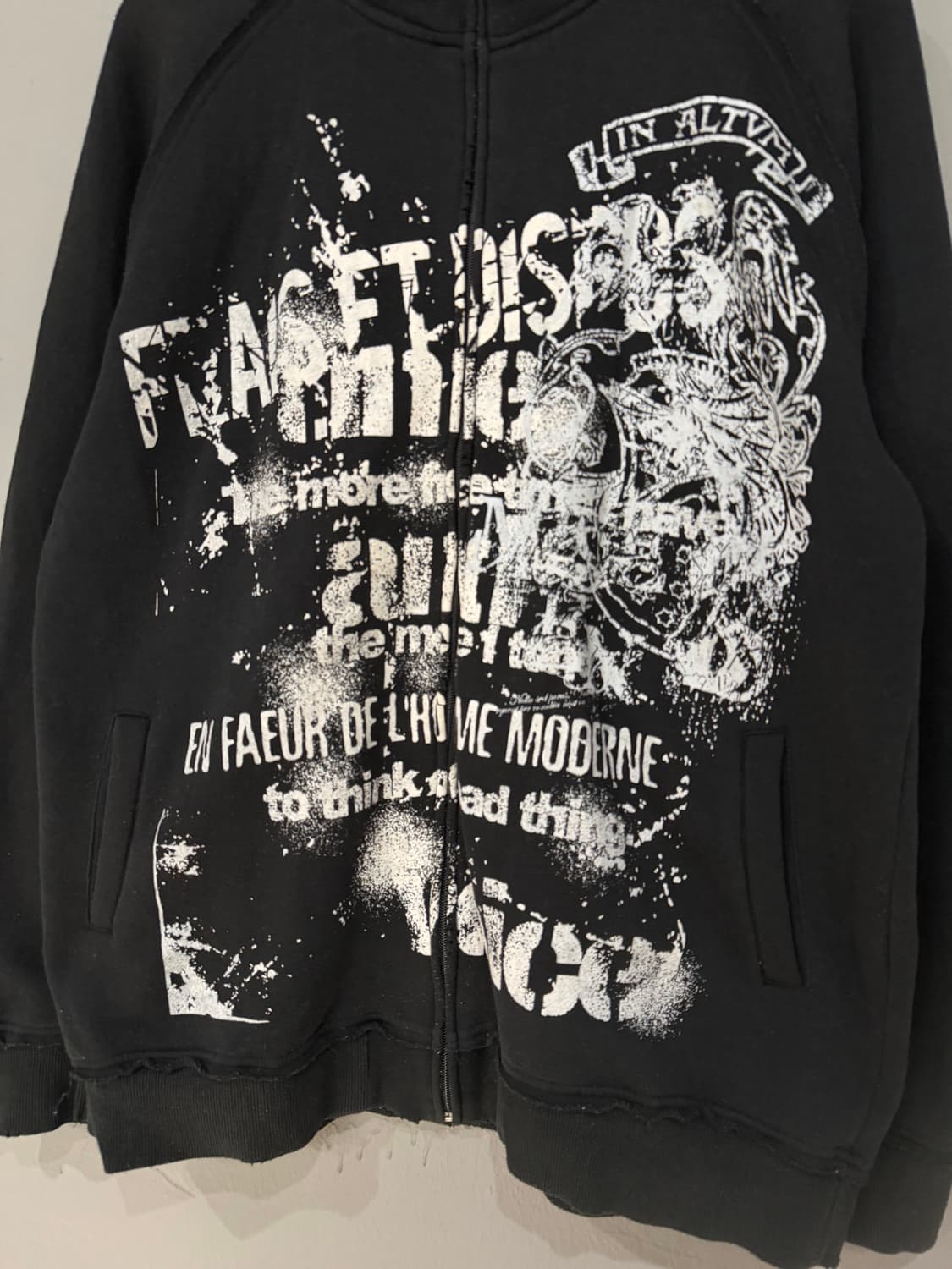 punk printing high-neck zip-up 상품이미지7