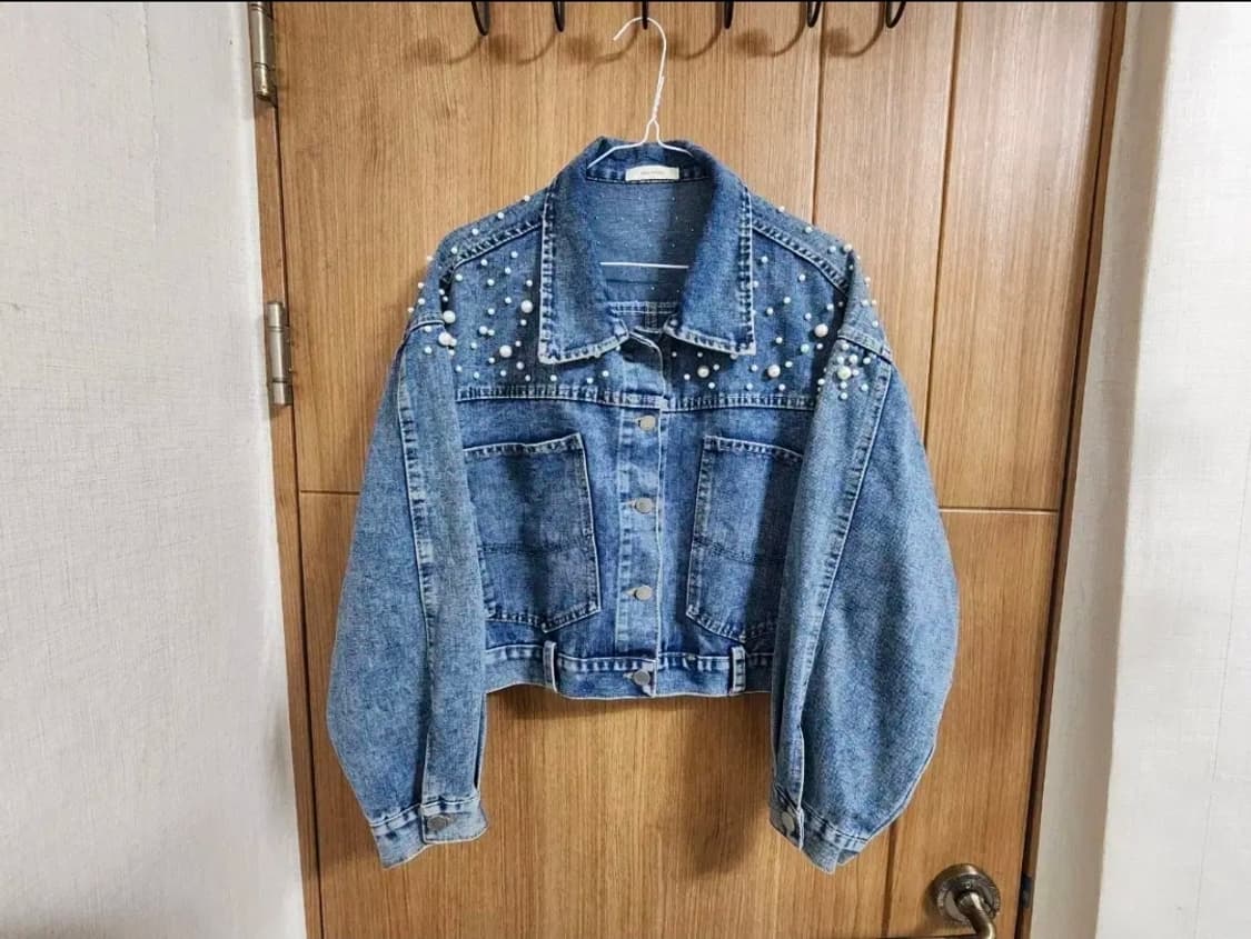 (F)여성 밀스튜디오 진주 데님 자켓 상품이미지1